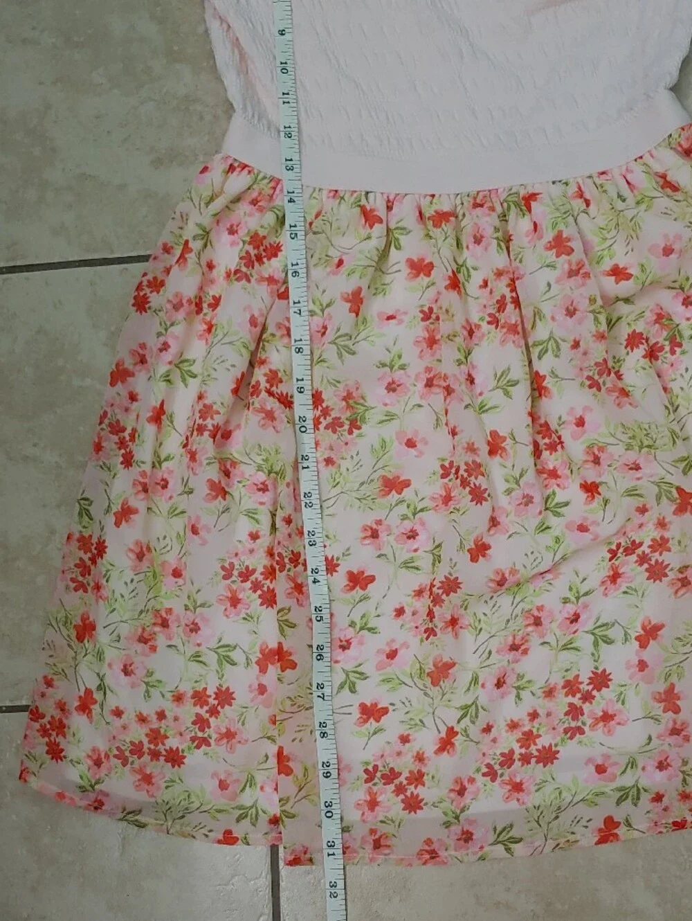 The Children's Place Pink Floral Fit & Flare Dress NWT Size 14